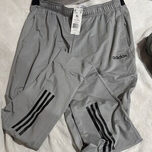Adidas Light Gray Joggers with Black Accents